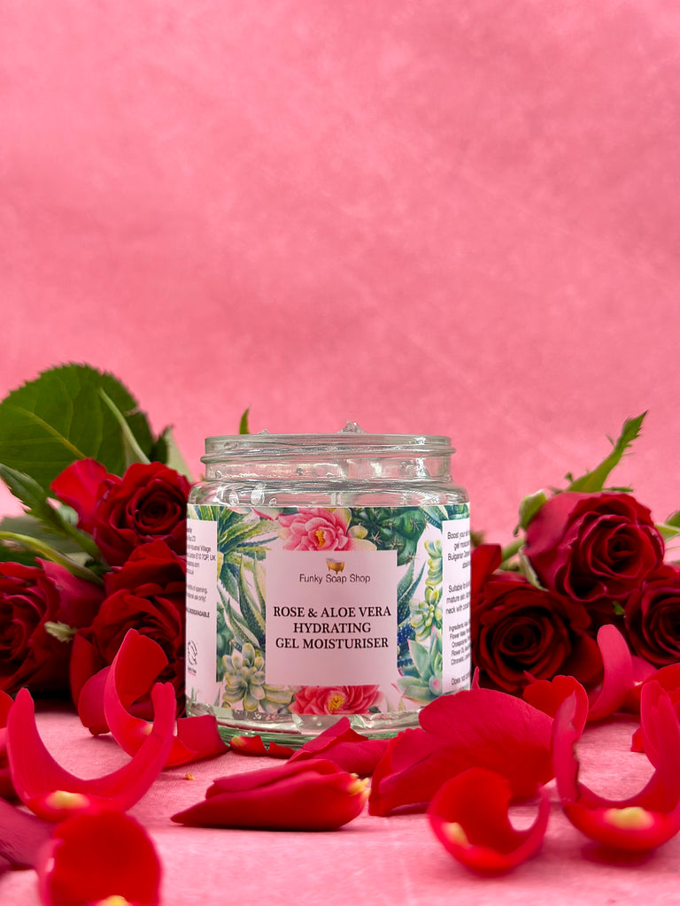 Rose & Aloe Vera Hydrating Gel Moisturiser - Funky Soap Shop