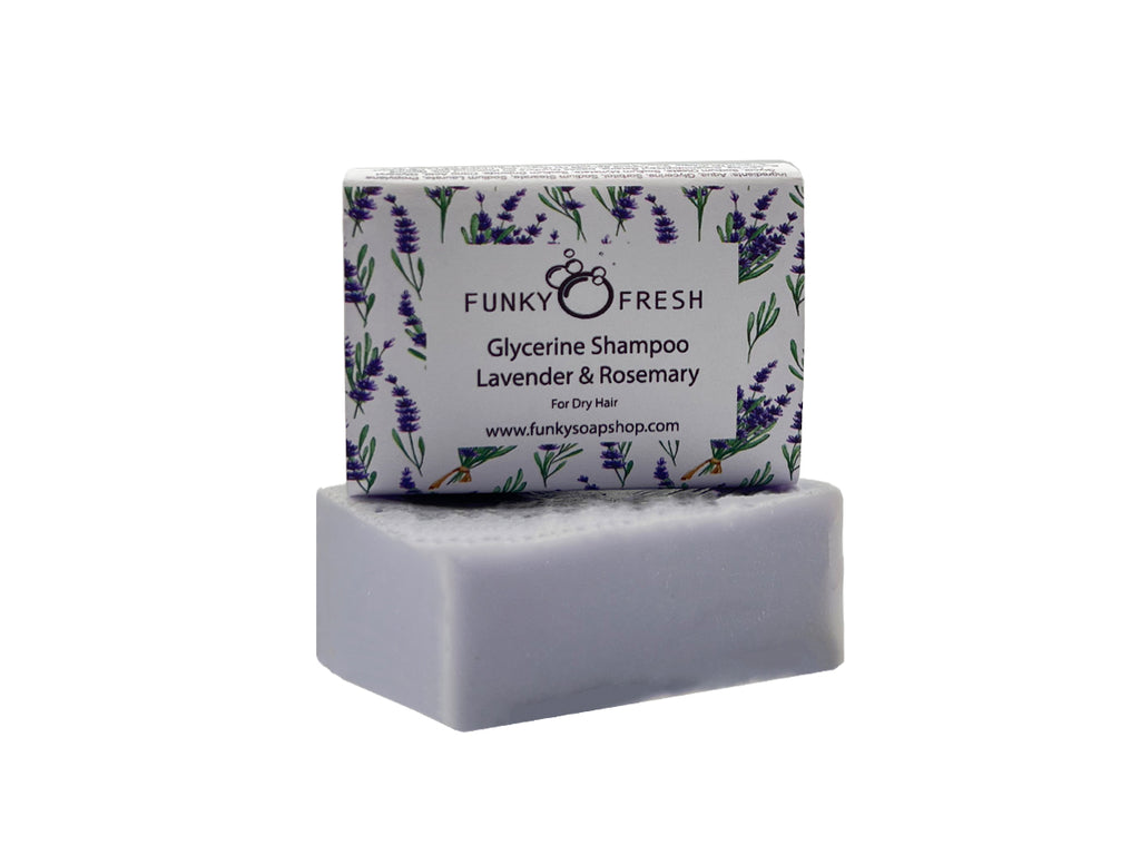 Glycerine Shampoo, Lavender & Rosemary For Dry Hair - Funky Soap Shop