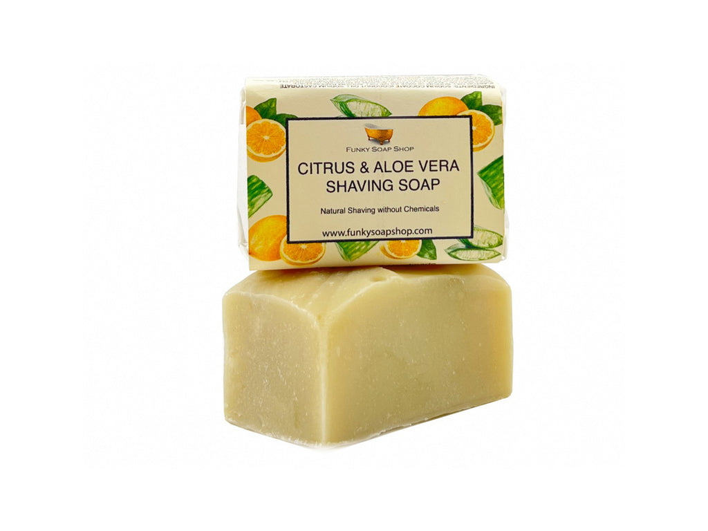 Citrus & Aloe Vera Shaving Soap Bar - Funky Soap Shop