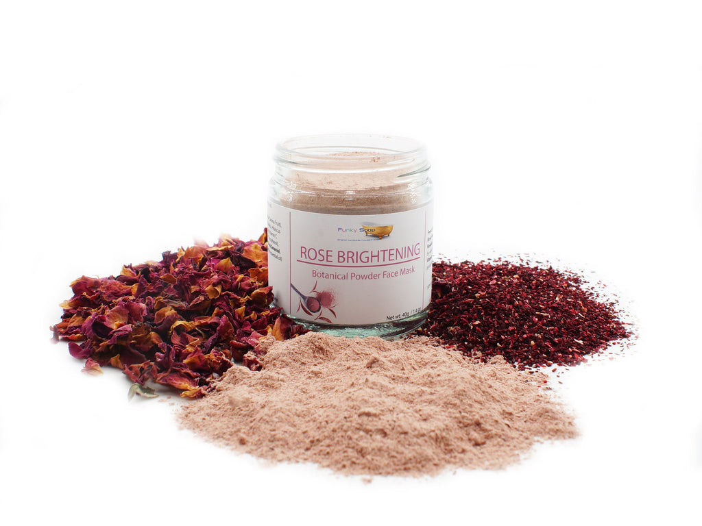 Rose Brightening, Botanical Powder Face Mask, 40g - Funky Soap Shop