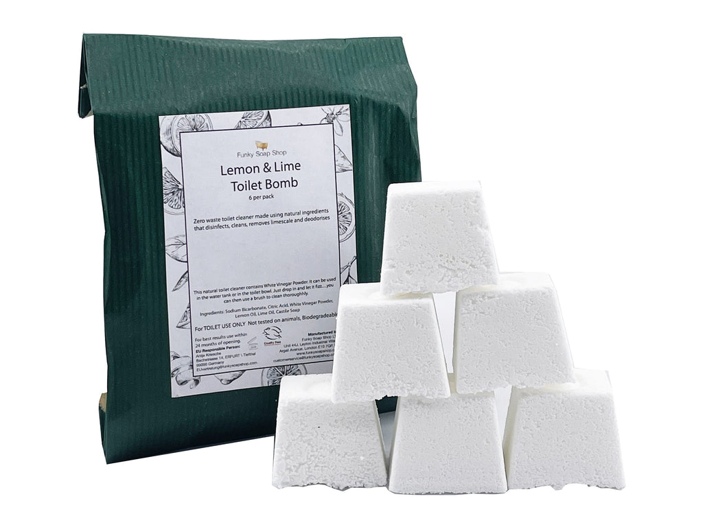 Lemon and Lime Toilet Bomb, 6 per pack - Funky Soap Shop